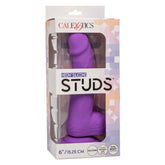 Neon Silicone Studs 6 Inch 15.25 cm Purple Silicone Dildo with Suction Cup Base DONGS